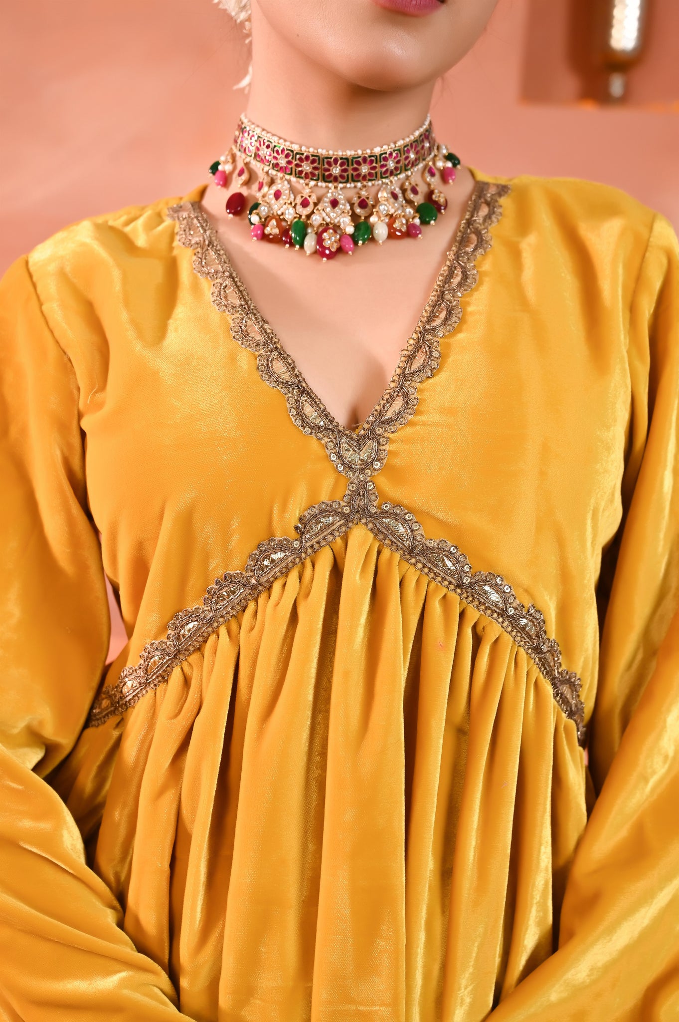 Daksha velvet kurta set