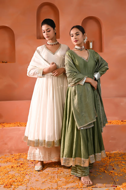 Warisha chanderi anarkali set