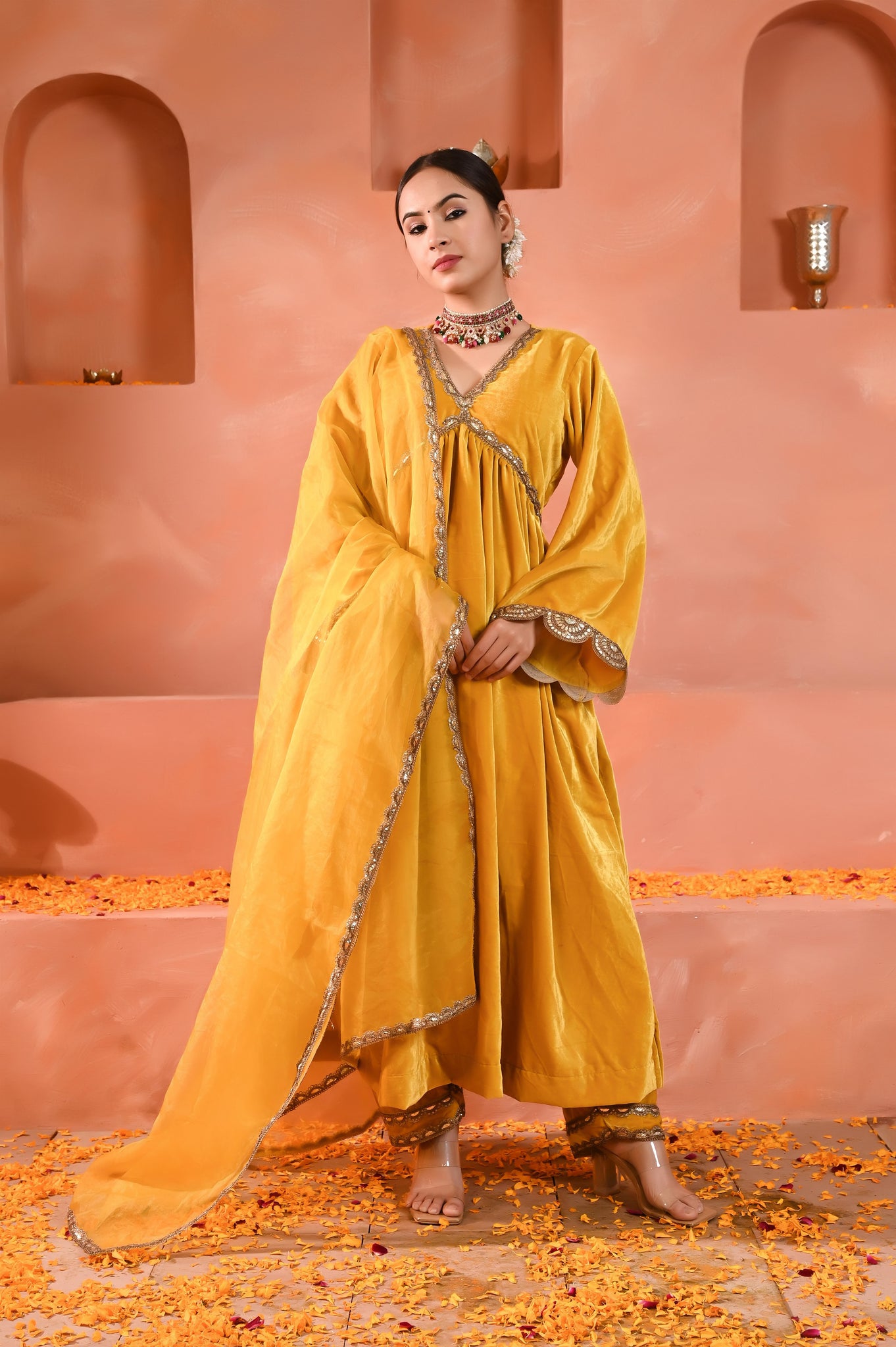 Daksha velvet kurta set