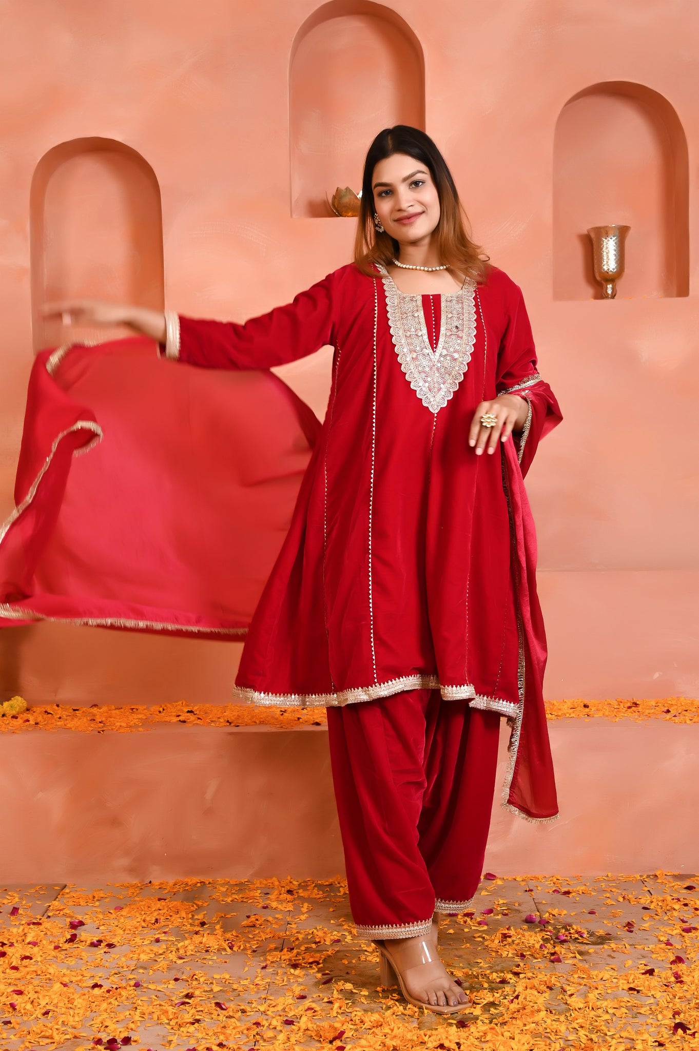 Fiza velvet kurta set
