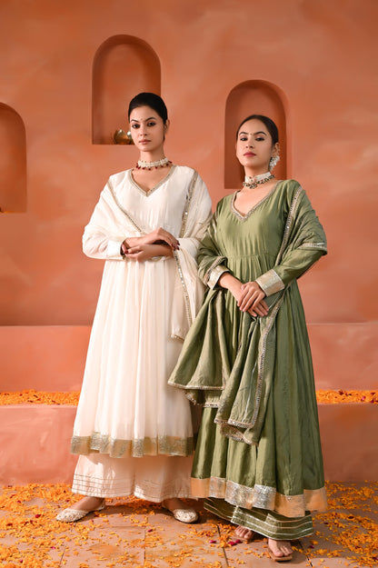 Prisha chanderi anarkali set