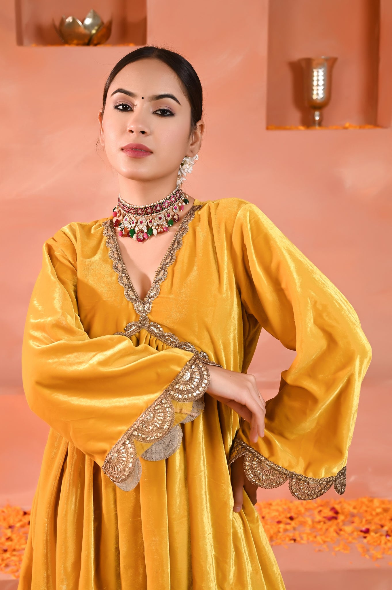 Daksha velvet kurta set