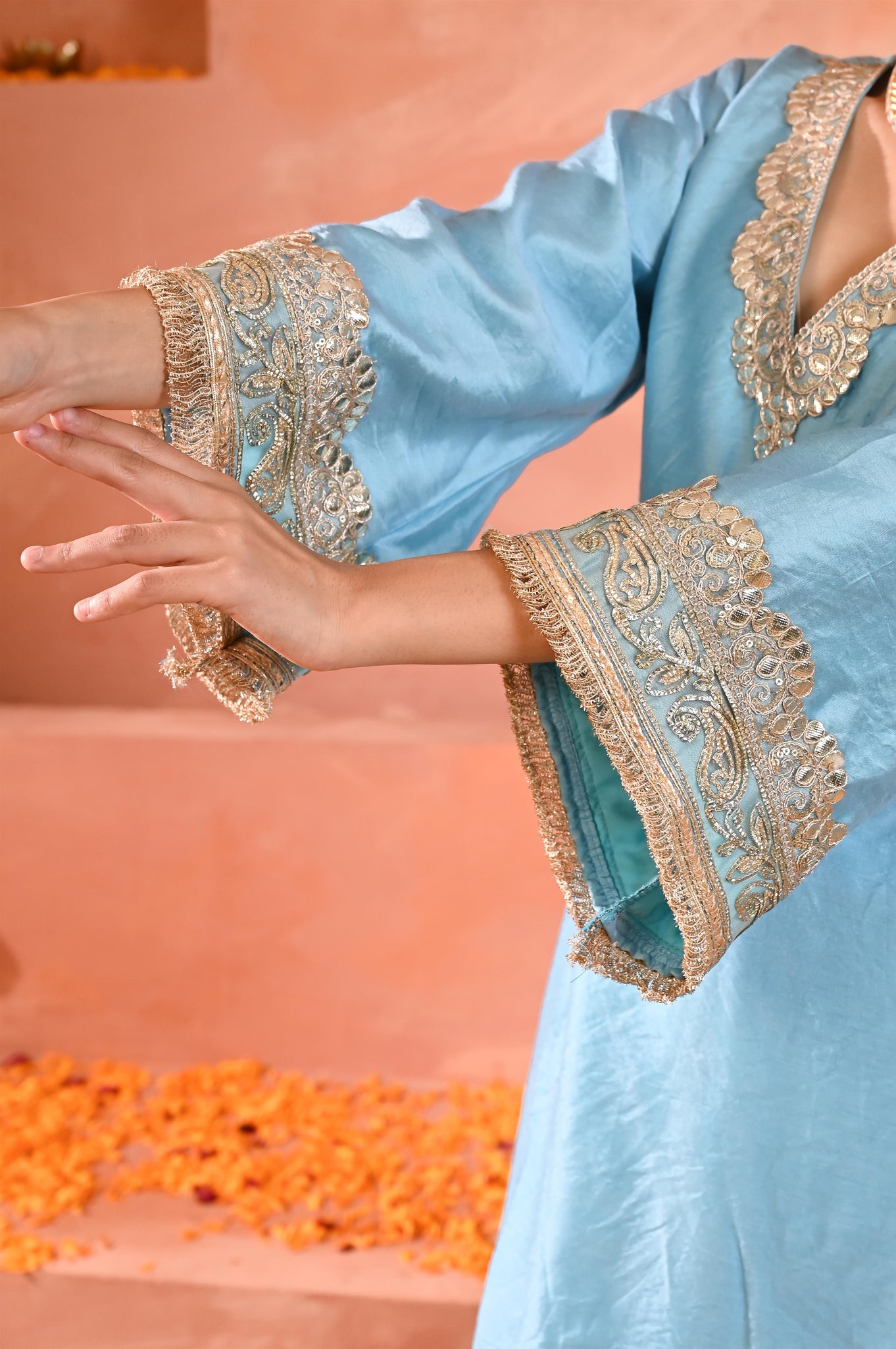 Falak chanderi kurta set