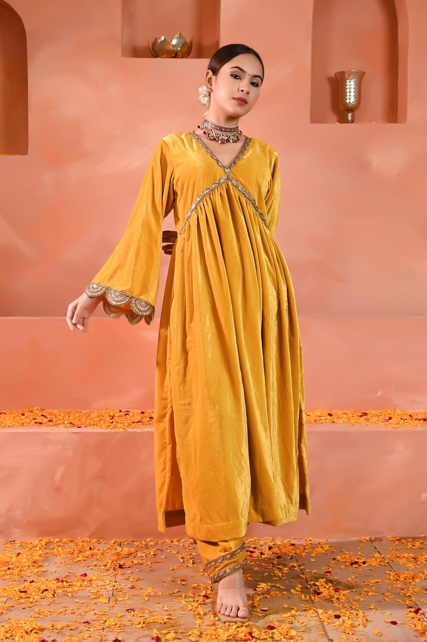 Daksha velvet kurta set