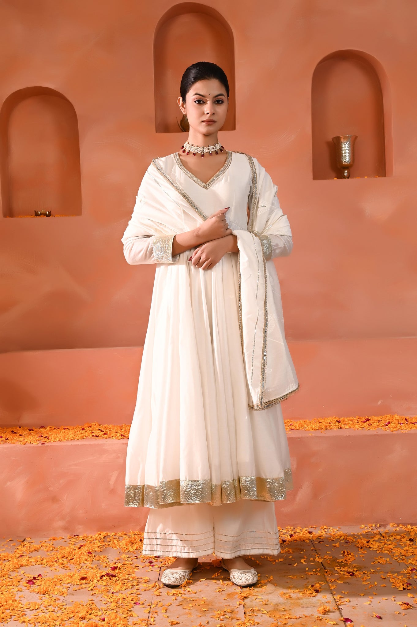 Warisha chanderi anarkali set