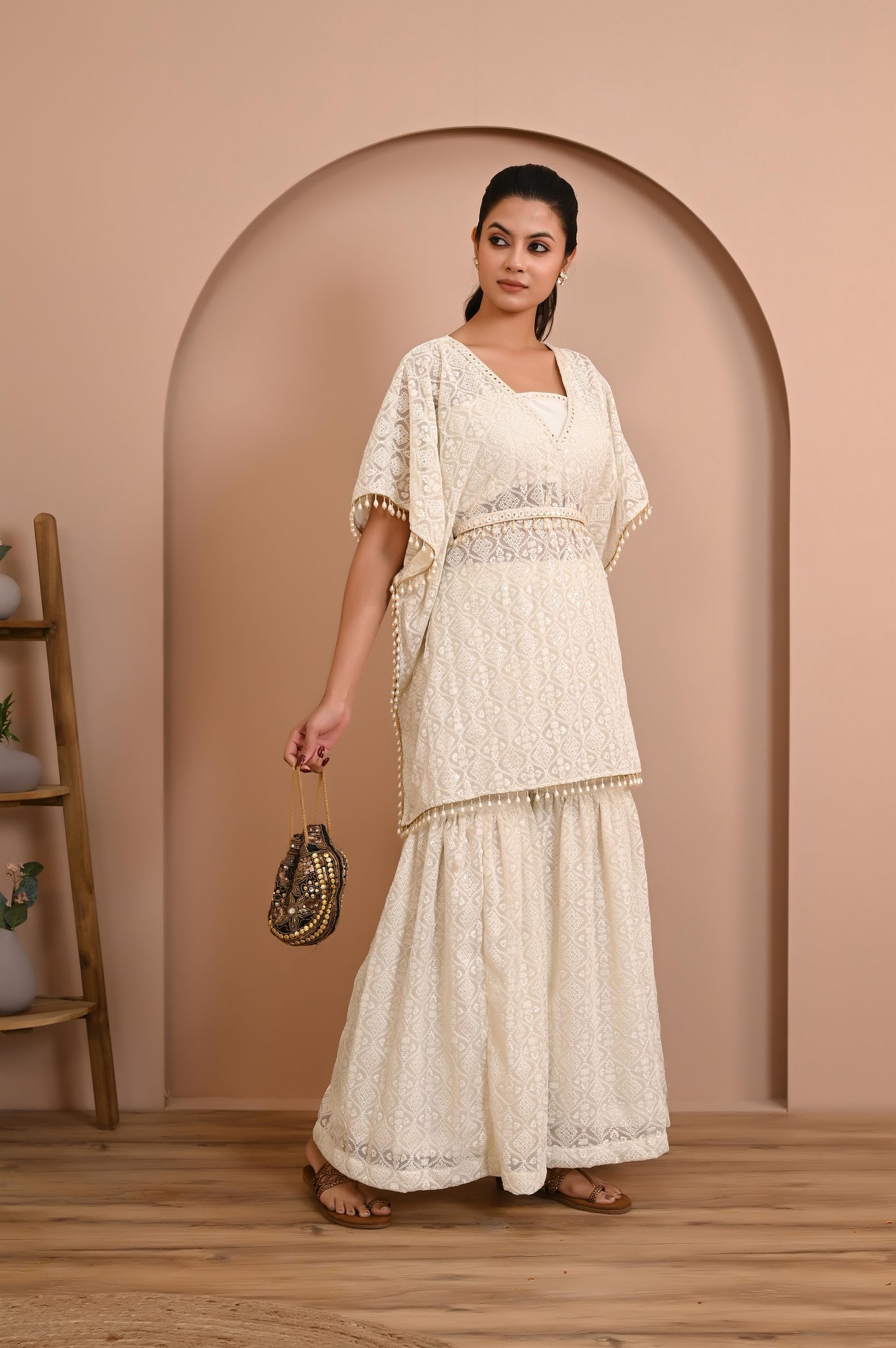 Nitya embroidered kaftan set