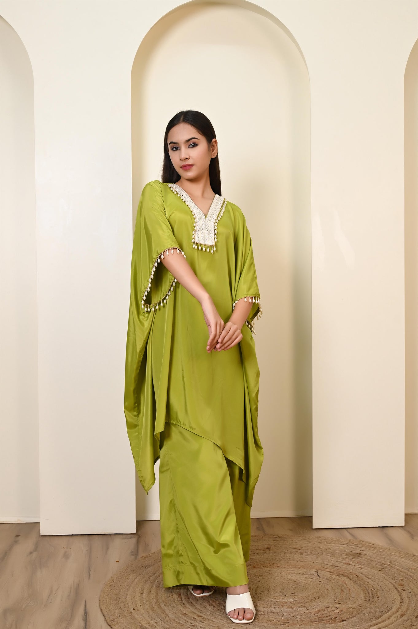 Jiya green kaftan set