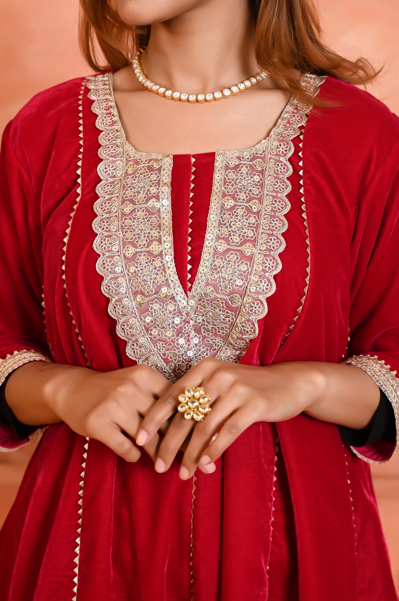 Fiza velvet kurta set