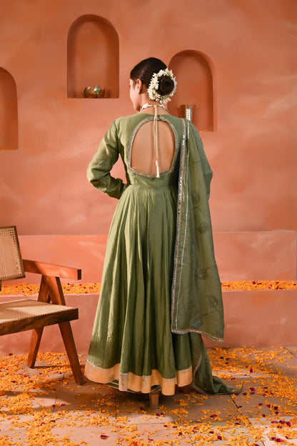 Prisha chanderi anarkali set