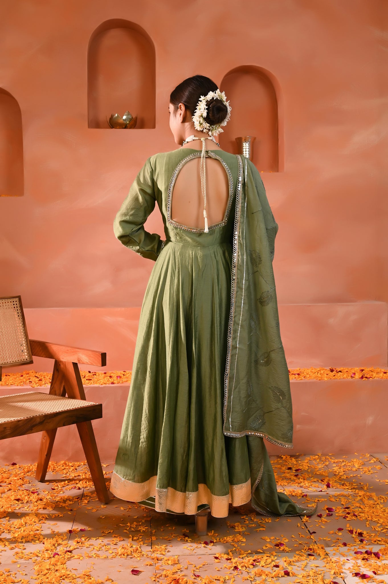 Prisha chanderi anarkali set