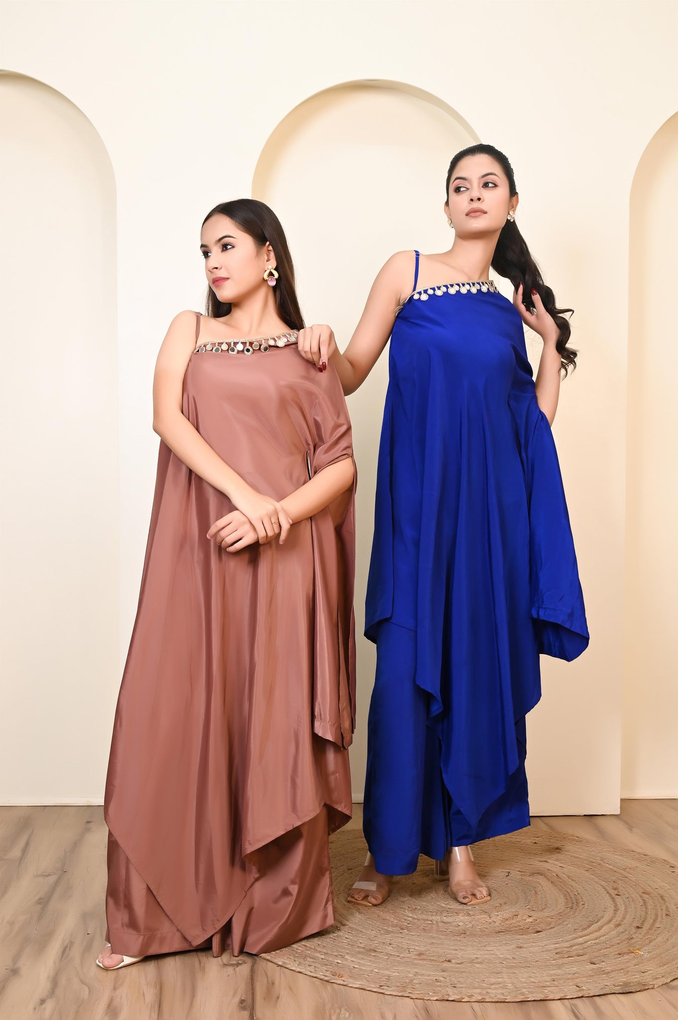 one shoulder kaftan dress pattern Pink Printed One-Shoulder Kaftan Dress Design by Saaksha & Kinni at Pernia's Pop Up Shop 2026