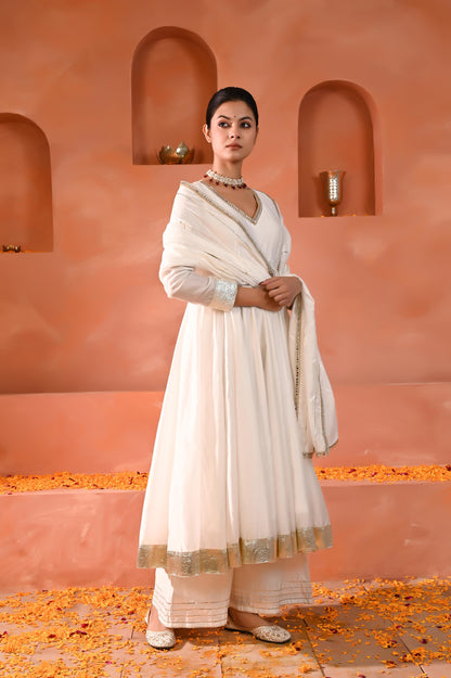 Warisha chanderi anarkali set