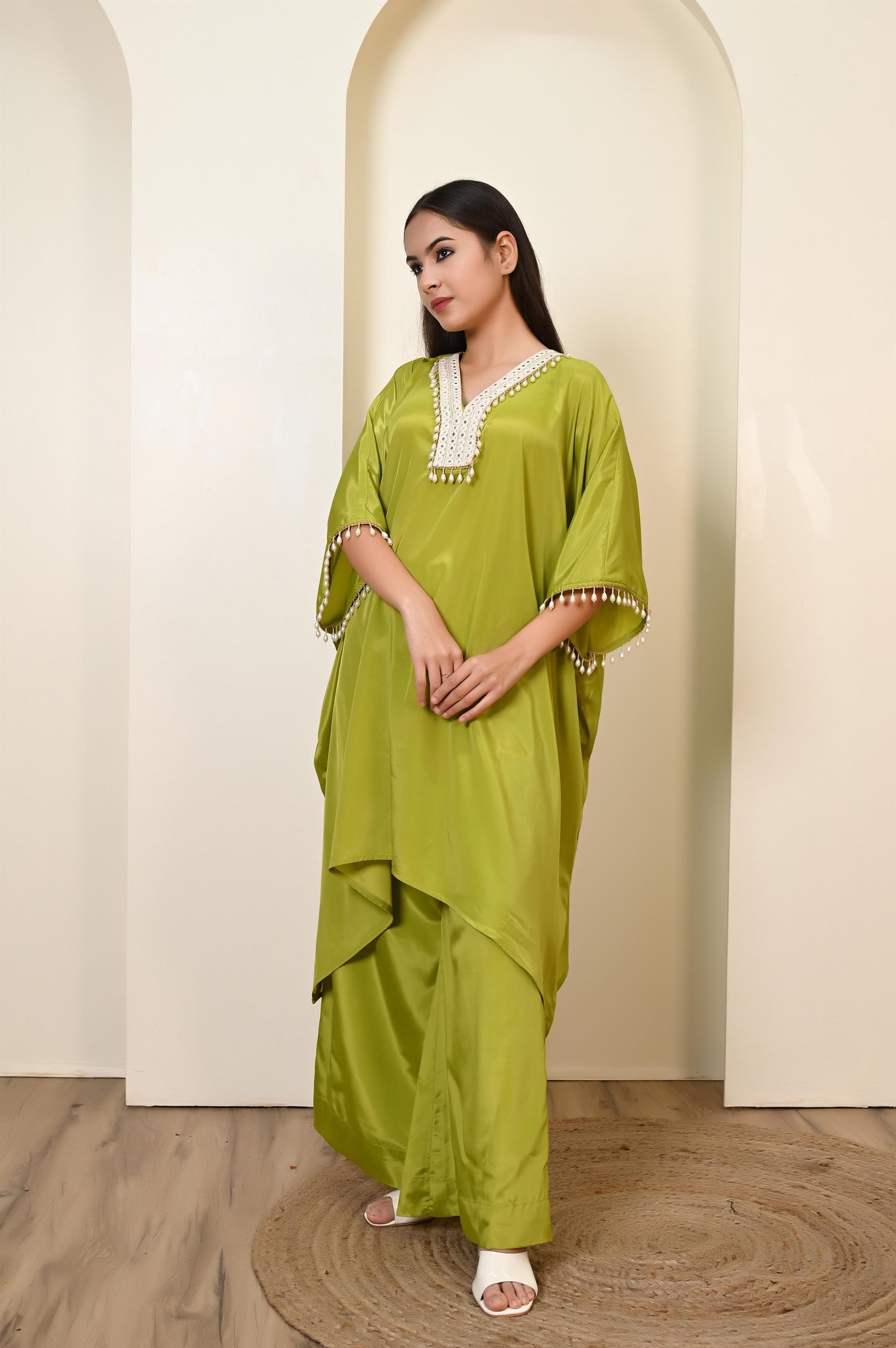 Jiya green kaftan set