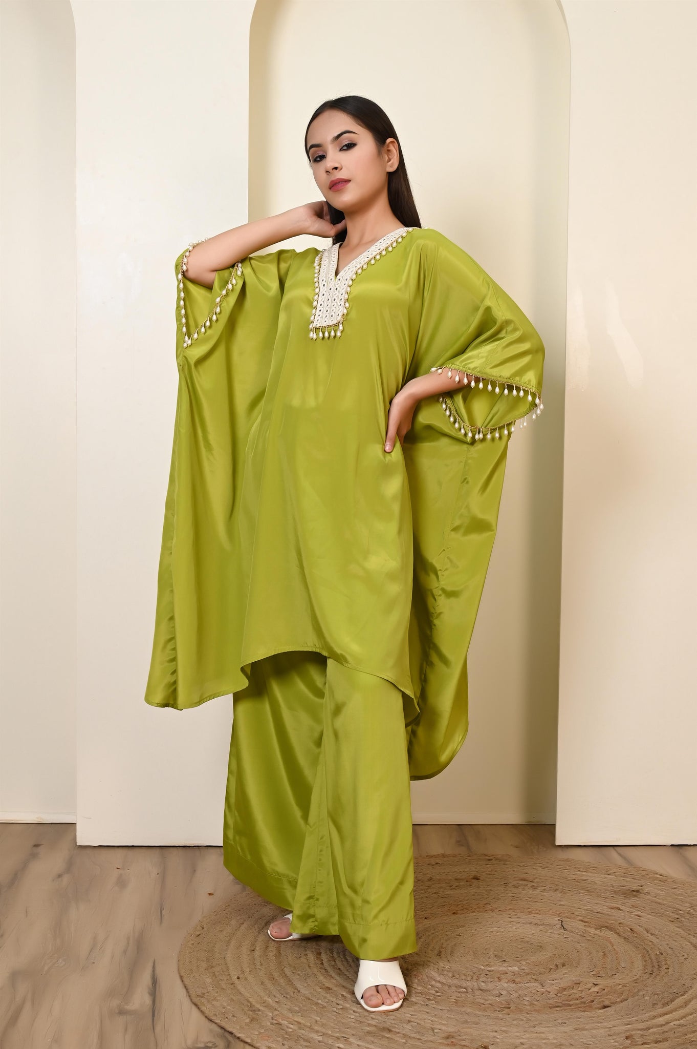 Jiya green kaftan set