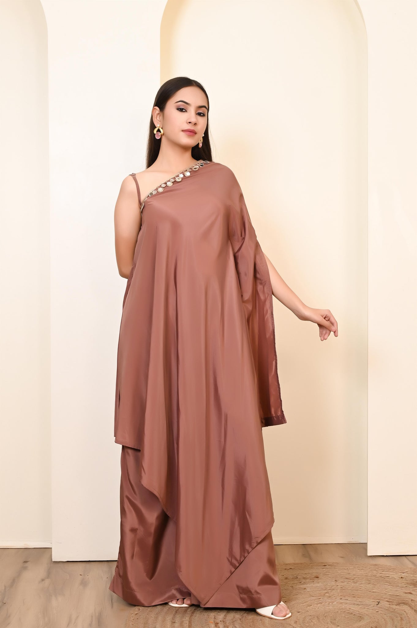 Manya one shoulder kaftan set