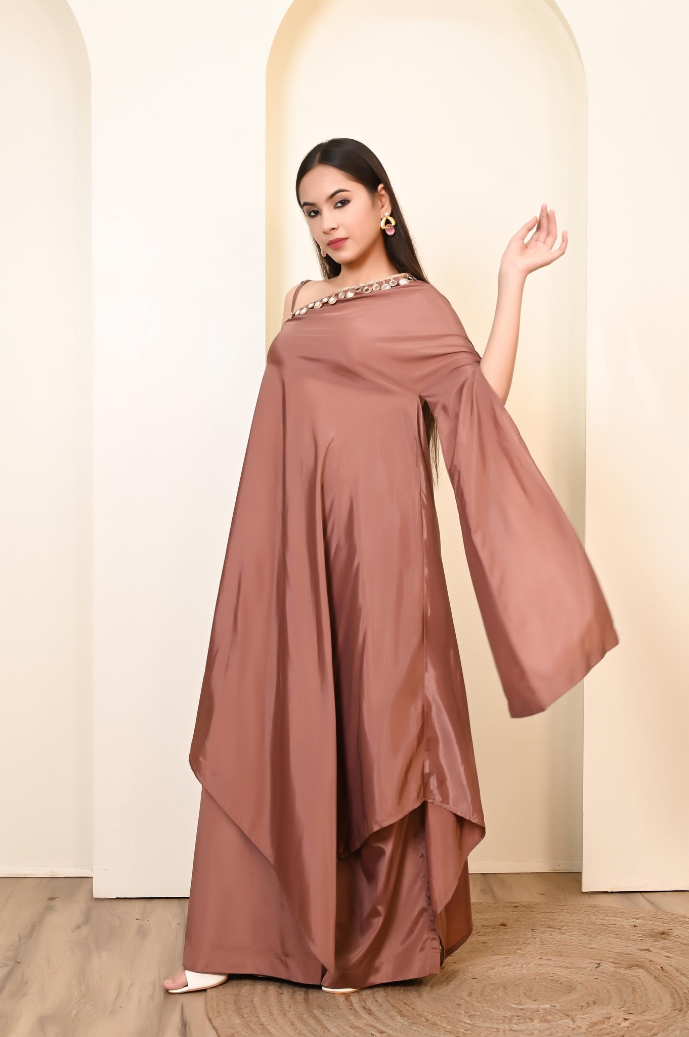 Manya one shoulder kaftan set